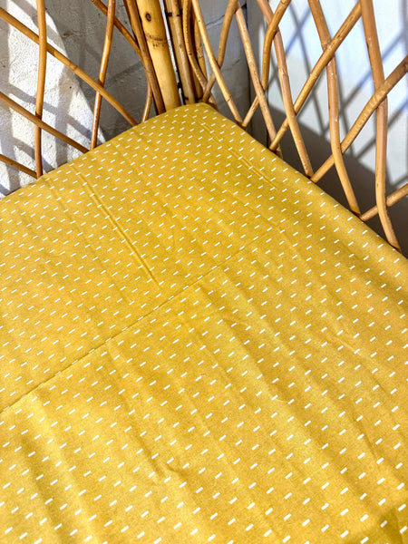Mustard Tick Cot Fitted Sheet